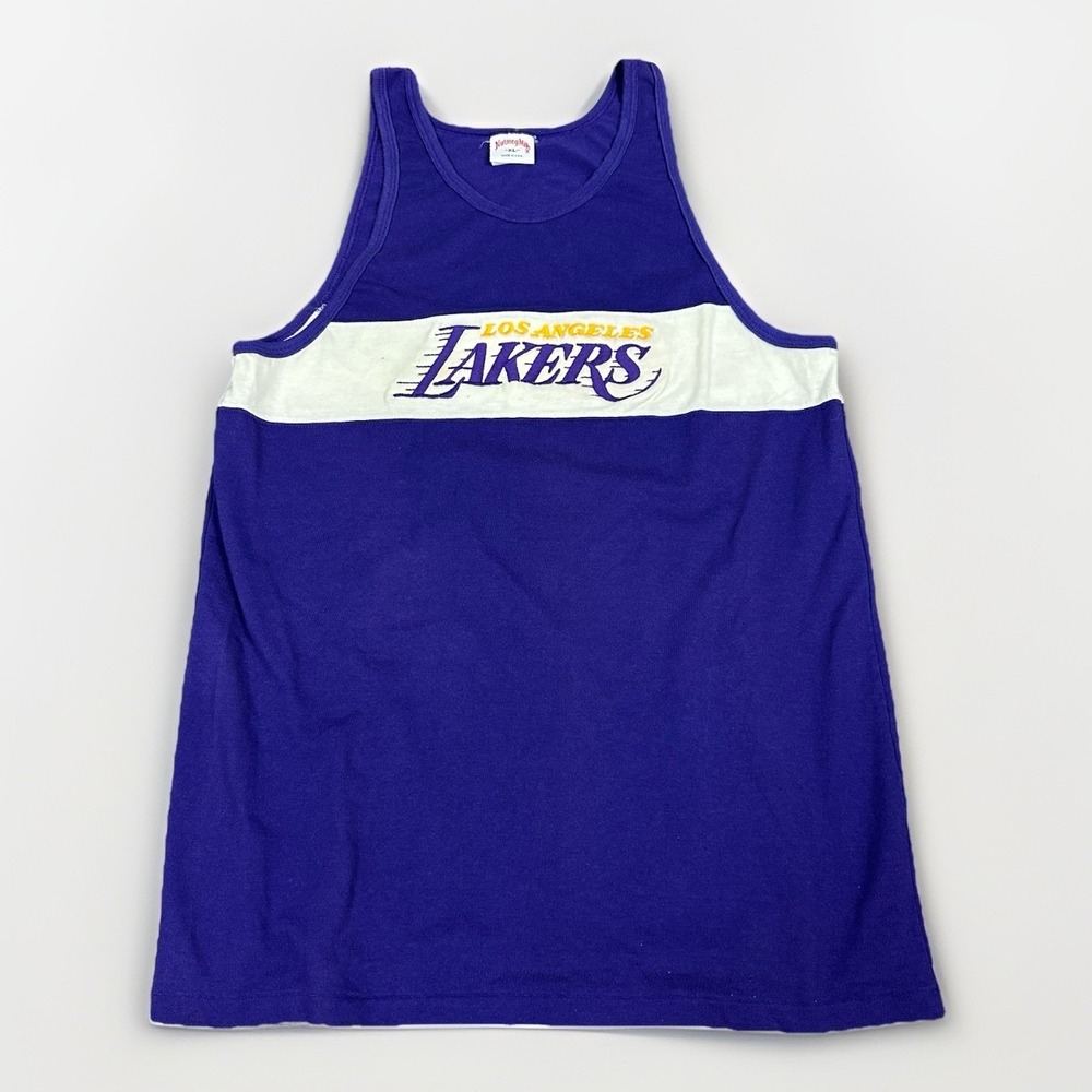 Vintage Los Angeles Lakers Men's Tank Top Shirt Nutmeg Mills‎ USA 80s Nba XL